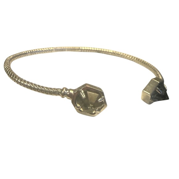 Kendra Scott Silver Rhodium and Grey‎ Hexagon Stone Pinch Bracelet w/ Dustbag